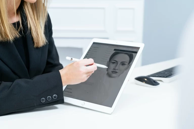 skin consultation with ipad