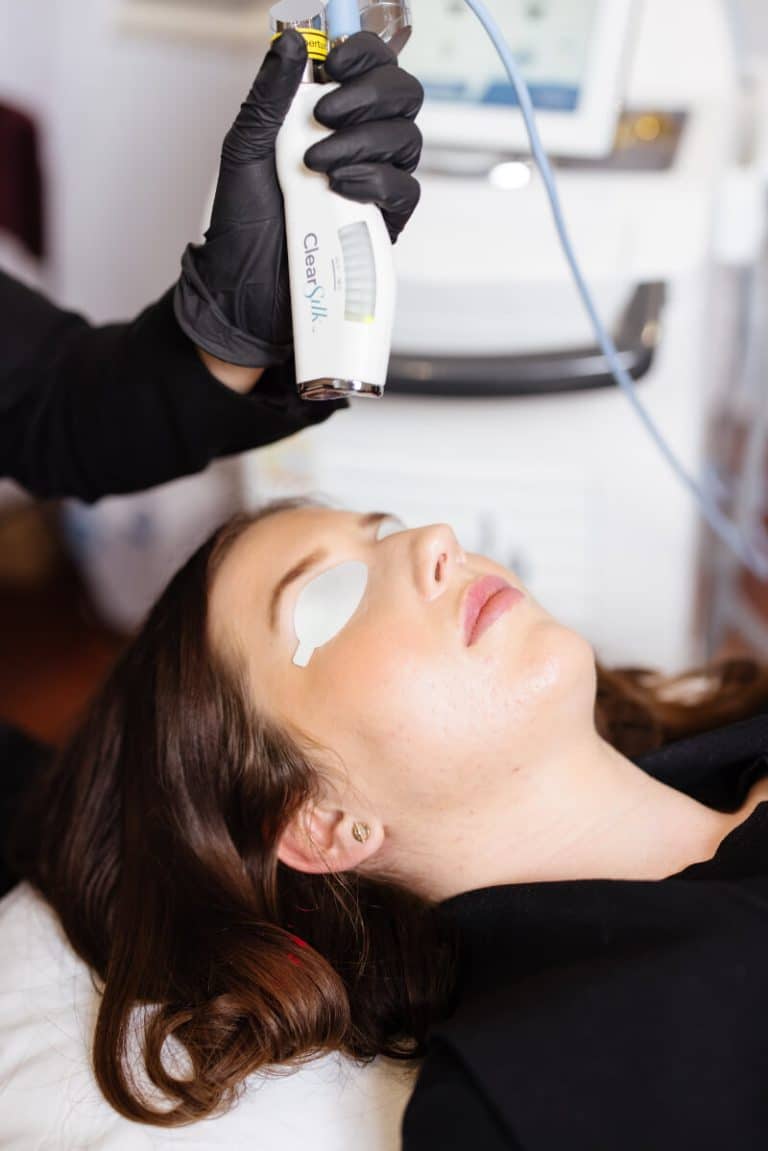 ClearSilk laser being used on face